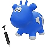 Farm Hoppers Award Winning Inflatable Toddler Safe Bouncing Blue Cow Plus Pump