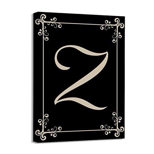 Toile lettre Z fleurie Yelolyio pour personnaliser un mur vide avec cadre élégant
