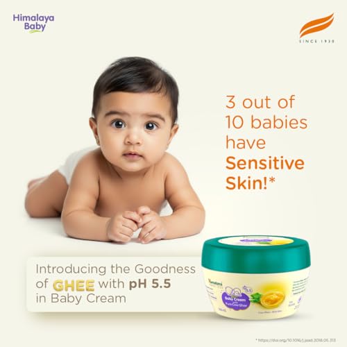 Image of Himalaya Baby Cream with Pure Cow Ghee & pH5.5 (200ml) | Moisturizes & nourishes skin all day long | For Dry and sensitive skin (Pack of 4)
