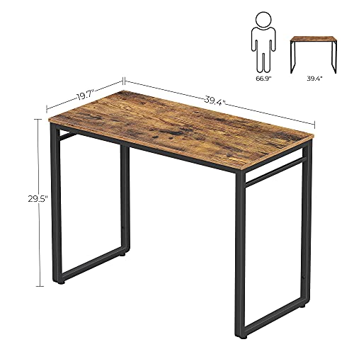 Vasagle ULWD045B01 Computer Desk, Office Desk With 8 Hooks, For Study, Home Office, Easy Assembly, Steel Frame, Industrial thumb #2