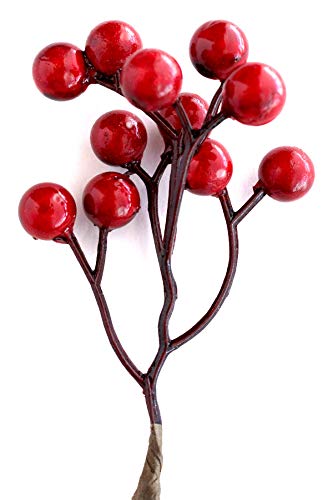 Artificial Berries Red Pip Berry Stems Clearance Spray For Diy Crafts – Wreath, Garland, Christmas Ornaments Decoration - Decorative Winter Floral Picks For Craft Decorations / Home Holiday Decor #TOP1