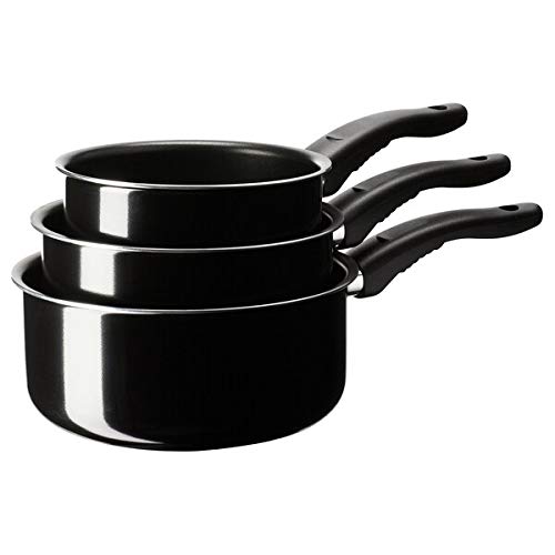 jqm Kavalkad Saucepan, Set Of 3, Black