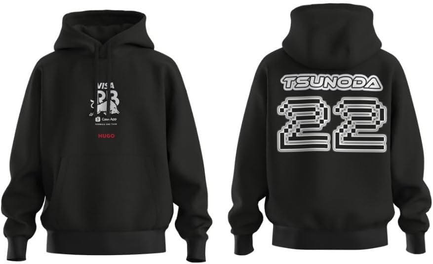 HUGO mens Tsunoda Graphic F1 2025 Racing Bull Fan Hoodie - Image 3