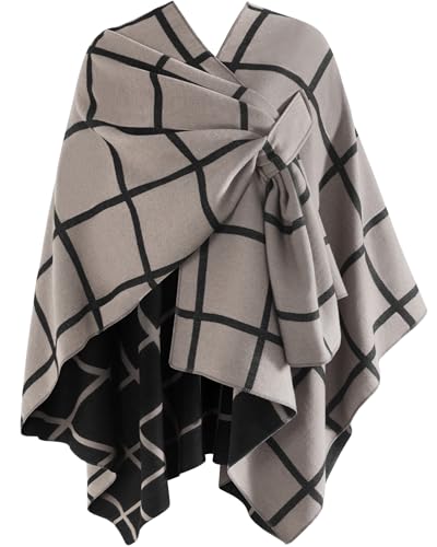 fauson Shawl Wraps for Women - Open Front Ponchos for Women for Fall Winter Pashmina Scarf