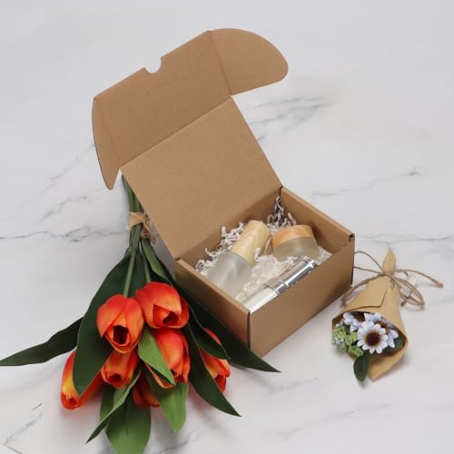 Image of HORLIMER 6x4x3 inches Shipping Boxes Set of 40, Brown Corrugated Cardboard Box for Mailing, Packaging, Small Business
