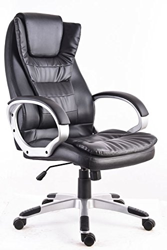 Polironeshop - Vienna - Sillón Para Oficina, Sillón de Director, Giratorio, Direccional, Decorativo, Para Ordenador, Casa, Estudio, Profesionales, Escritorio, Color Negro