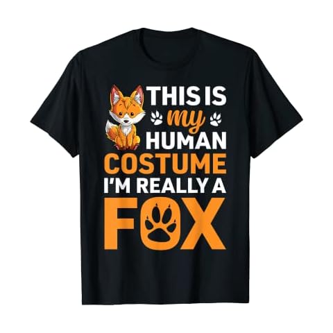 This Is My Human Costume I'm Really A Fox Funny Boys Girls T-Shirt Cover