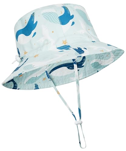 Image of Baby Sun Hat UPF 50+ Sun Protective Toddler Bucket Hat Summer Kids Beach Hats Wide Brim Outdoor Play Hat for Boys Girls