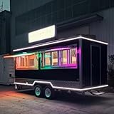 Commercial-Grade Food Truck Trailer with Full Kitchen Salad Bar – Mobile Concession Trailer for Hot Dogs Snacks Fast Food – Perfect for Street Vending Events and Business Startups
