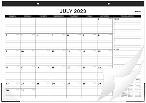 Desk Calendar 2023-2024 - Large Desk Calendar 2023-2024, Jul. 2023 - Dec. 2024, 17" x 12", Large Ruled Blocks, Desk Calendar with Tear Off Design, 2 Corner Protectors & 2 Hanging Hooks