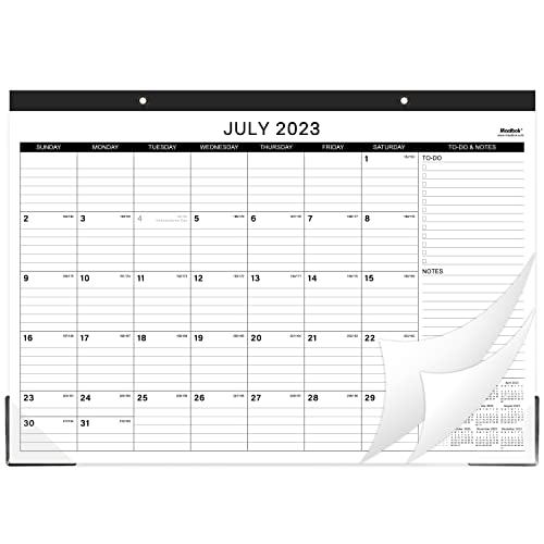 Desk Calendar 2023-2024 - Large Desk Calendar 2023-2024, Jul. 2023 - Dec. 2024, 17" X 12", Large Ruled Blocks, Desk Calendar With Tear Off Design, 2 Corner Protectors & 2 Hanging Hooks #TOP29