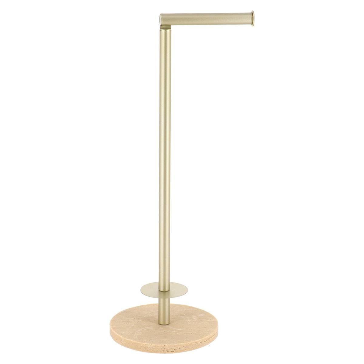 Tendance - Reserve and derouleur Polyresin Toilet Paper Metal Dore - Travertine