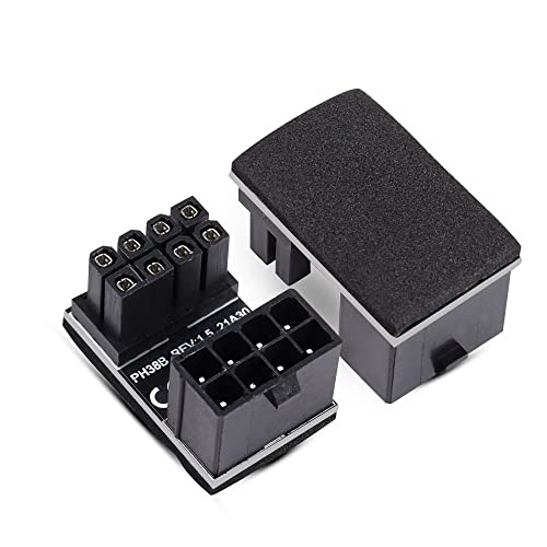 YAODHAOD ATX Lot de 2 adaptateurs d'alimentation coudés à 180 degrés pour cartes graphiques de bureau (8 broches B)