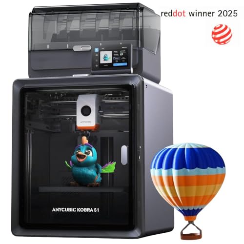 Image of 3IDEA Anycubic 3D Printer Kobra S1 Combo, Multi-Color 3D Printer Max 600mm /s High Speed Printing High Precision, Works Right Out of Box Sealed Storage Intelligent Mult-Filament Drying 9.8 inchx9.8 inchx9.8 inch