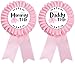 HAPPYLAND Elephant Baby Shower Decorations for Girl Pink Tinplate Badge Mommy to Be and Daddy to Be Baby Shower Tinplate Badge Pin Baby Shower Party Gender Reveals Baby Shower Decoration Baby Shower Button New Dad