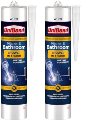 UniBond 2078485 Speed Seal Sealant, 1x291g Cartridge, White (Pack of 2)