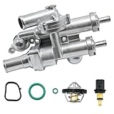 RYSPLORE Upgraded Aluminium Thermostat Housing Compatible with Dodge Journey 2009-2020 Avenger Caliber,Jeep Compass Patriot Chrysler 200 Sebring 1.8L 2.0L 2.4L #OE 68003582AB