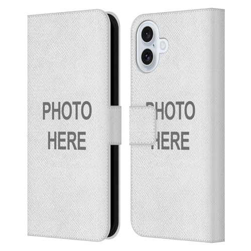 Personalizzata Personale Foto Custodia Cover a Portafoglio Compatibile con Apple iPhone 16 Plus pelle