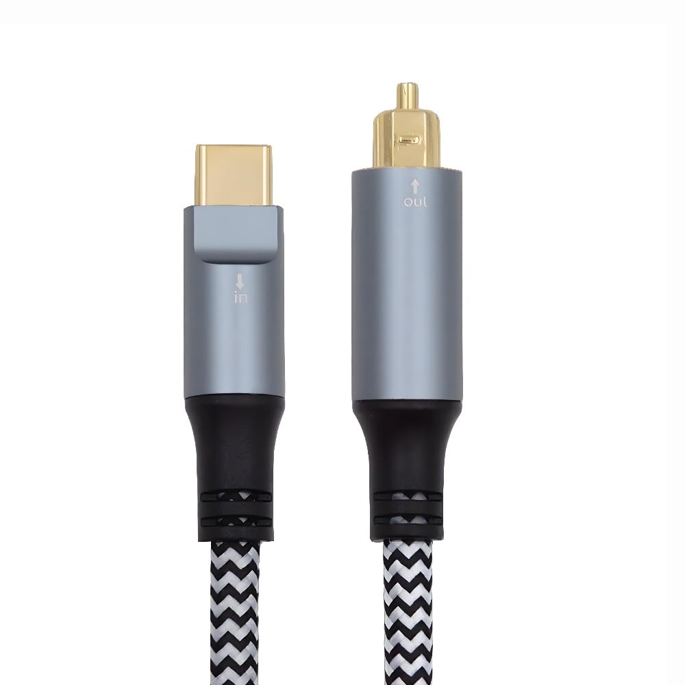 xiwai USB-C auf SPDIF Toslink Optisches Audiokabel Opt-Stecker Typ-C auf Digital Fiber Optic Sound Interface Stecker Adapterkabel für Desktop-Laptop 180 cm