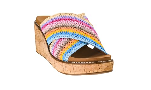 Image of Corkys Footwear The Peace Out 2.5-Inch Woven Strap Wedge - Trendy and Chic Strap Design, Comfortable, Lightweight, and Durable Summer Wedges for Versatile Fashion
