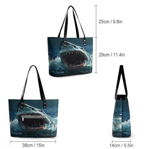 Bolso tote de cuero para mujer, bolso multiusos de cuero con grano cruzado, bolso para trabajo y viaje, bolso diario para mujeres miniatura 4