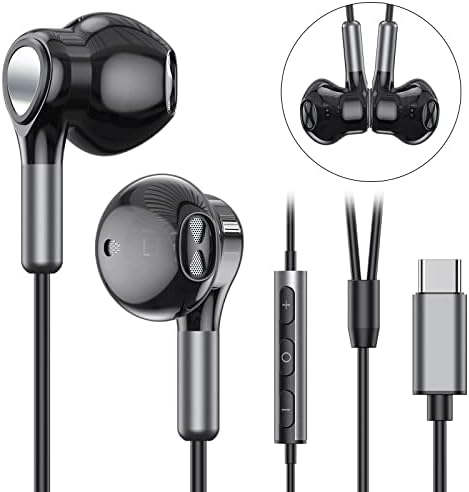 삼성 갤럭시 S26 S25 S24 S23 S22 S21 S20 A56 A17 A16용 USB C 헤드폰 유선 USB C 이어버드 마이크 볼륨 컨트롤 이어폰 USB 타입 C 헤드폰 아이폰 18 17 16 15 프로 맥스 아이패드 10 픽셀 11용 — 사진 2