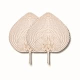 BunCraft VN 2pcs Hand Weaving Fan Handmade Palm Leaf Palm Leaf Fans Handheld Bamboo Fans Paddle Fan Summer Cooling Supplies Home Wall Decor