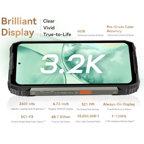 Blackview XPLORE 2 (48GB+1TB) 5G Outdoor Handy ohne Vertrag Android 15, Dimensity 8300 4nm, 6,73" FHD+ Baustellenhandy, 2*2W Lautsprecher, 50MP+50MP, 20000mAh Outdoor Smartphone IP68/IP69K,NFC/GPS/OTG – Bild 6