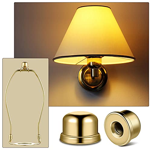 8 Pieces Lamp Finial Knob Lamp Accessories 1/2 Inch Tall Lamp Finials Plated Steel Finials Tapped 1/4-27 For Lamp Harp Tops (Gold) #TOP4