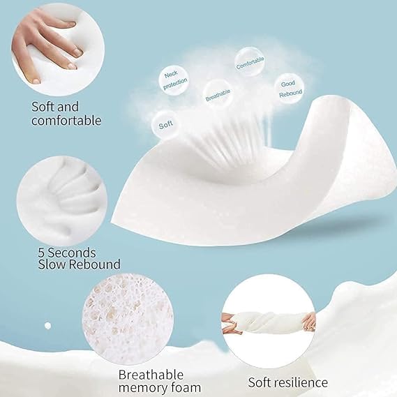 Image of Araami Cervical Contour Memory Foam Pillow for Sleeping,Orthopedic Pillow for Neck Pain,Back,Stomach,Side Sleepers, with Breathable Zip Cover (26 X 15 X 4.5INCH) (King Size Pillow) (King)