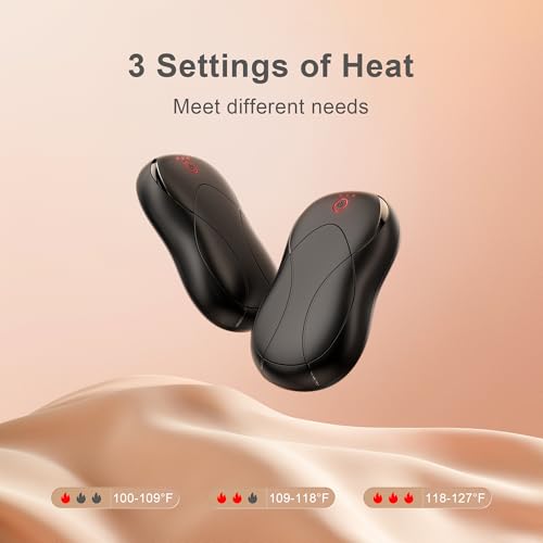 Magnetic Hand Warmers Rechargeable 2 Pack, AI Electric Handwarmers, 3s Fast Heating, 3-Settings, UL Certified, Portable Heater, Gloves Fitting, 20Hrs Long Safe Heat Men Women