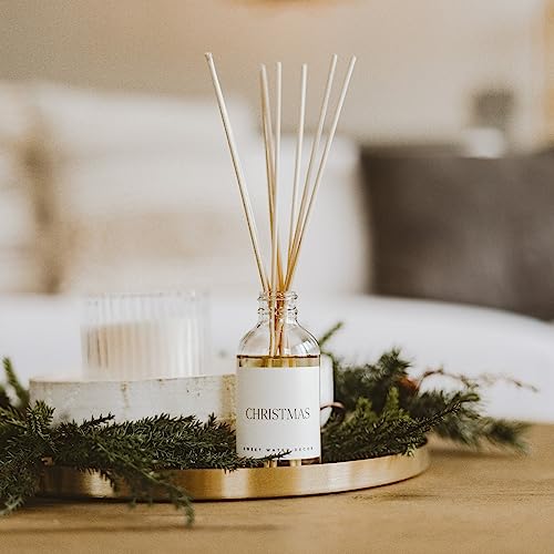 Image of Sweet Water Decor Christmas Reed Diffuser Set - Fresh Cut Trees, Orange, and Cloves Holiday Reed Diffuser for Home with Long Lasting Fragrance - Non-Toxic Oil Reed Diffuser Made in the USA