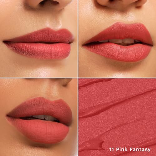 Image of Pilgrim Long Lasting Crayon Lipstick | Intense Matte Finish | Waterproof & Lightweight | Highly Pigmented & Enriched With Ceramides & Mango Seed Oil | Smooth Glide Application | (1.4g) (Pink Fantasy-11)