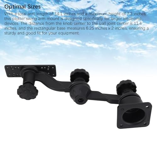 Image of Swing Arm Mount for Fishfinders Chartplotters RAM, 11.4 Inch Horizontal Mounts, Compatible with Lowrance, Raymarine, Eagle, Black