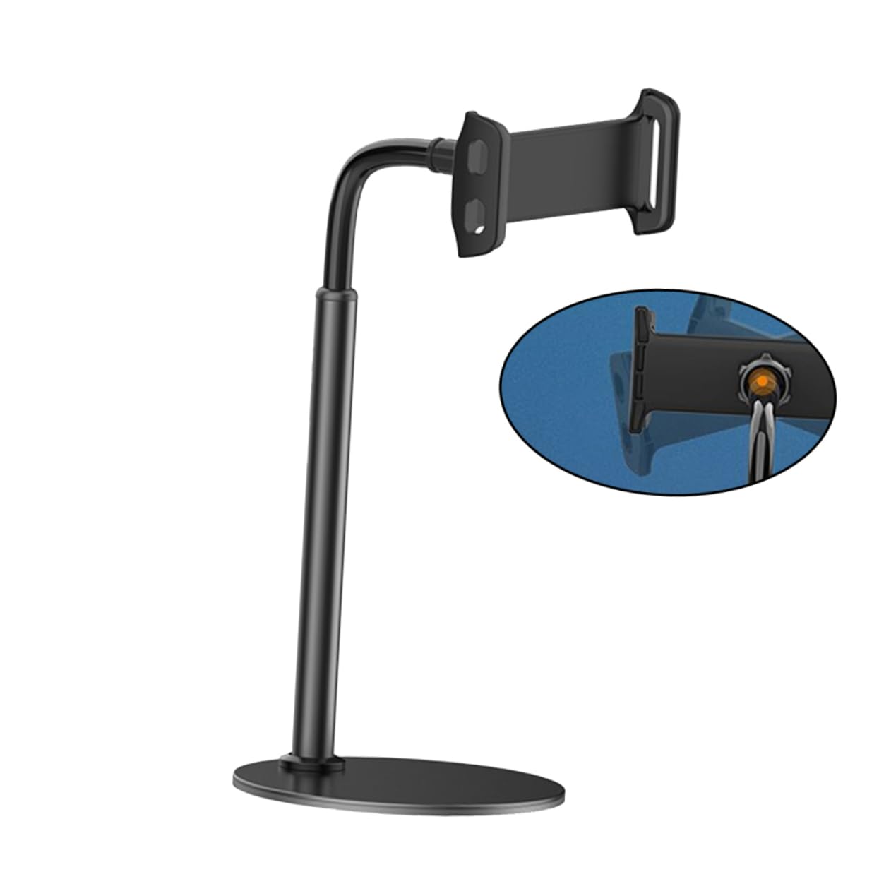 Angoily 1pc Adjustable Telescopic Phone Stand for Tablets and Mobile Phones for Home Office and Outdoor Use Black