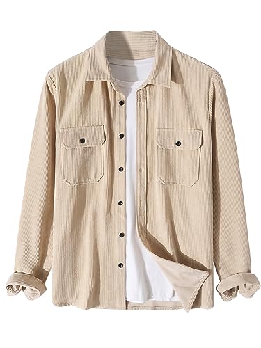 Image of ZAFUL Unisex Plaid Flannel Shirt Jacket Button Down Long Sleeve Pocket Coat Outwear | Mens Fall Clothes Lightweight Long Sleeve Button Down Flap Pocket Jacket Tops for Fall&Winter 2026