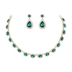 Emerald Color Gold-Tone