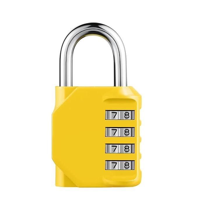 URBAN BOX 4-Digit Safe PIN Hand Bag Shaped Combination Padlock Lock, Zinc Alloy Hand Bag Shape Number Combination Lock (Yellow)-image-24