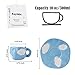 Koythin Ceramic Coffee Mug with Saucer Set, Cute Cloud Coffee Mug and Cup for Office and Home, Blue Sky and White Clouds Cups, 10 oz/300 ml for Latte Tea Milk