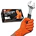 Jointown Basic Heavy Duty Nitrile Gloves, Mechanic Gloves 8 Mil Nitrile Disposable, with Raised Diamond Texture, Case of 100, Orange, Medium