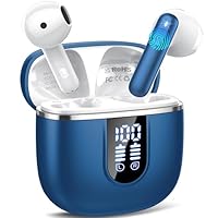 Bluetooth Kopfhörer, Kopfhörer Kabellos Bluetooth 5.4 In Ear Kopfhörer mit 4 ENC Noise Cancelling Mikrofonen, 40Std Ohrhörer mit LED Anzeige USB-C, IP7 Wasserdicht Earbuds für Sport Studium, Blau