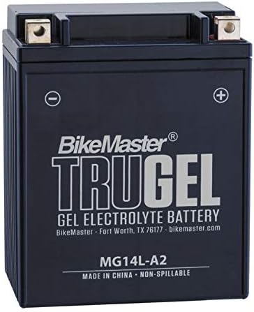 BikeMaster TruGel Battery MG14L-A2 for Kawasaki KLR650 1987-2017