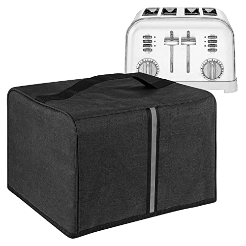 Kingshion Toaster Cover Compatible with Most 4-slice Toasters, Toaster Cover Storage for Most 4-slice Toasters? Washable and Dust Protection (Dark Grey)