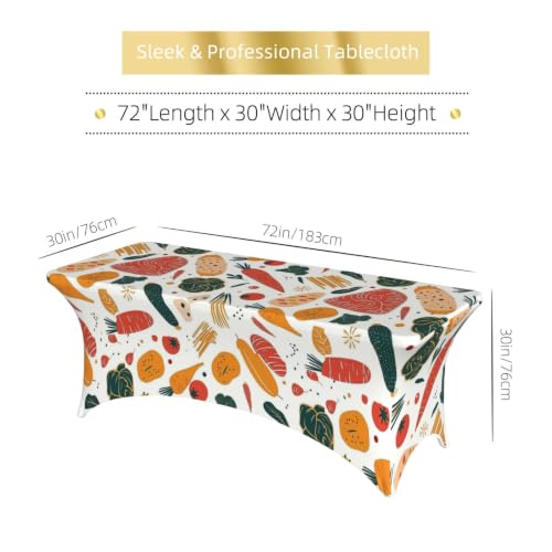 Nappe rectangulaire extensible 1.8m lavable carotte pour table de salle à manger