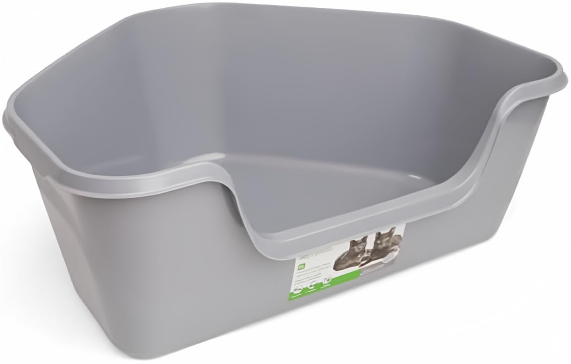 So Phresh High-Back Corner Grey Litter Box