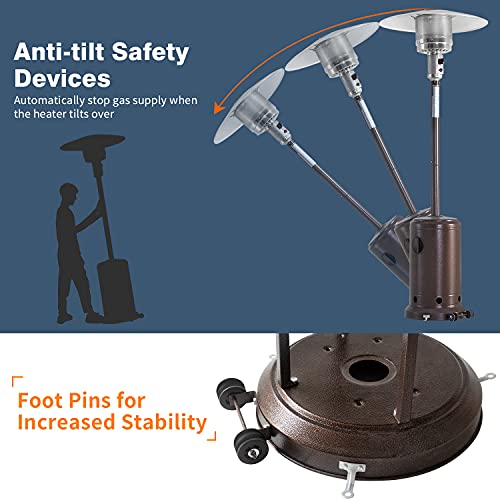 image for LAUSAINT HOME Patio Heater for Outdoor Use,48000 BTU Rapid Heating Ene