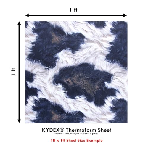Image of KYDEX Thermoform Sheet - (P1 Texture) - (Infused Print) - (12in x 12in) - (Cow Fur #1) - (1 Sheet) - (for Holster Making & Hobby) - (USA Made)