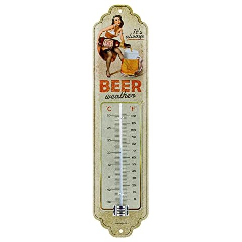 Nostalgic-Art Analoges Retro Thermometer, Beer Weather - Geschenk-Idee für Bier-Fans, aus Metall Cover