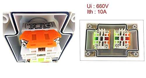 Interrupteur bouton-poussoir robuste 660V 10A à clé haute isolation