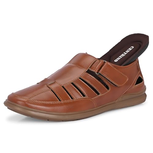 Image of Centrino Men's Fisherman Sandals | Stylish Closed-Toe Design | Soft Cushioned Footbed | Genuine-Look Upper | Comfortable for Daily & Outdoor Wear (9489)